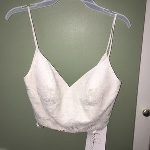 Hayley Paige Bridal Crop Top, Ivory Size 4